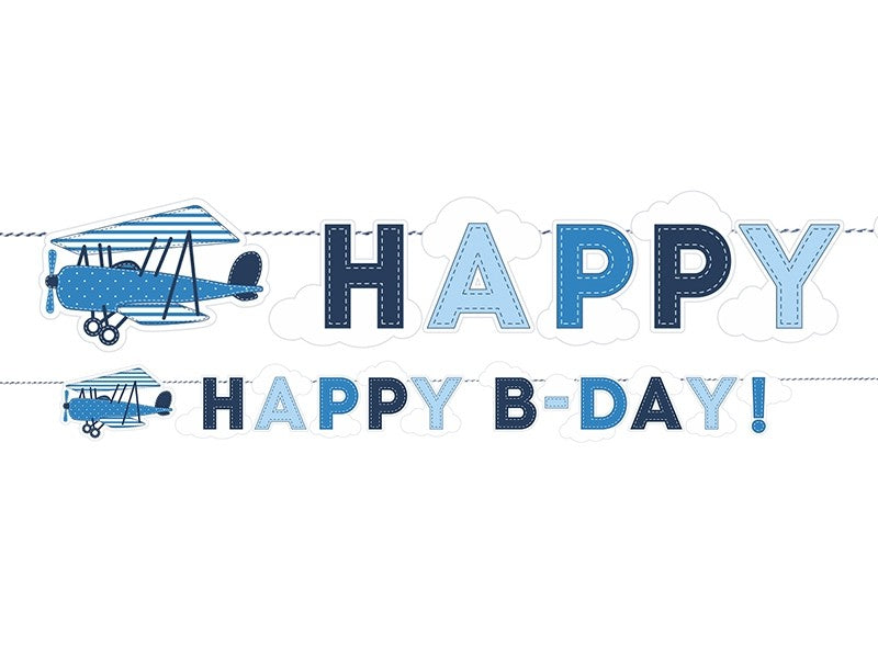 Festone Aeroplano Happy Birthday