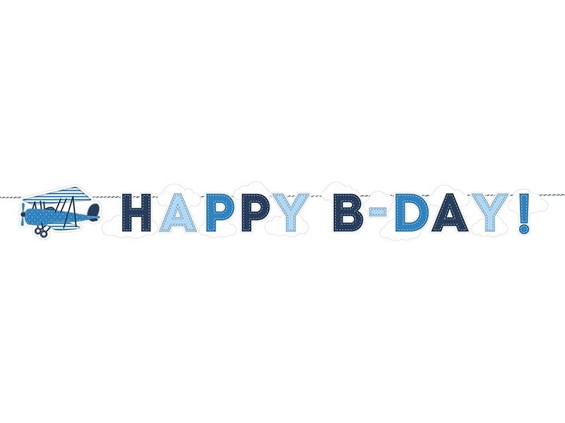 Festone Aeroplano Happy Birthday