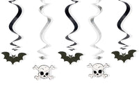 Festone Pendenti Teschi e Pipistrelli 60 cm Bianco Nero