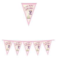Festone Bandierina Gattina 1 Compleanno Rosa 6 m