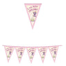 Festone Bandierina Gattina 1 Compleanno Rosa 6 m