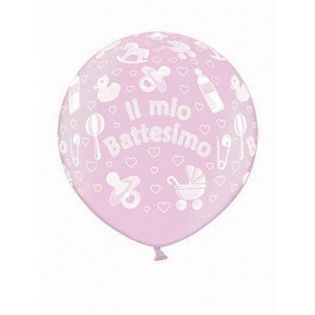 Pallone Gigante Battesimo Rosa (1 mt)