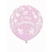Pallone Gigante Battesimo Rosa (1 mt) Lattice