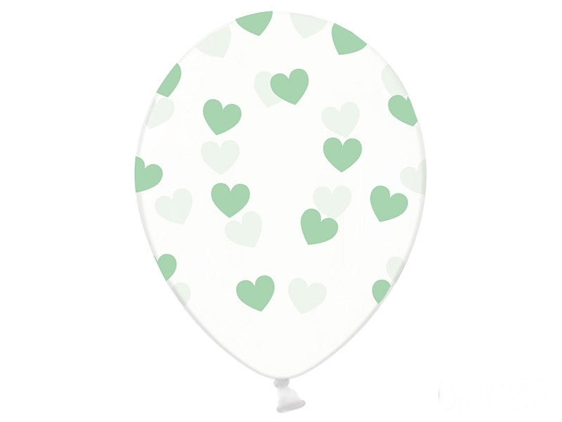 Palloncini 14" Trasparenti con Cuori Tiffany