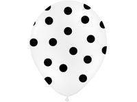 Palloncini 14" Bianchi a Pois Neri Lattice 36 cm