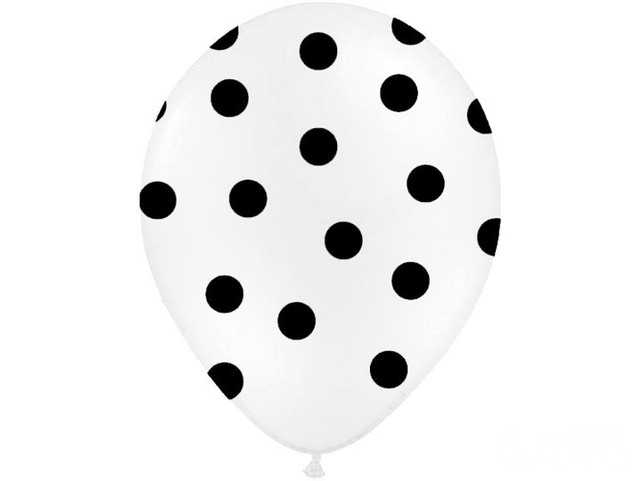 Palloncini 14" Bianchi a Pois Neri