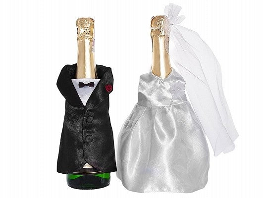 Copri Bottiglia Champagne Sposo e Sposa