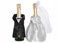Copri Bottiglia Champagne Sposo e Sposa Stoffa