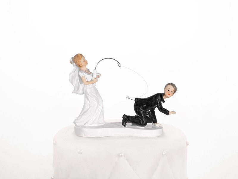 Coppia Sposi Con Amo per Torta in Ceramica