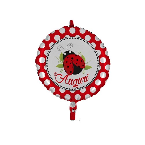 Palloncino Mylar Auguri con Coccinella