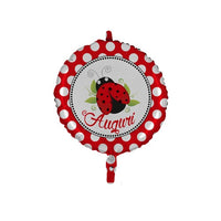 Palloncino Mylar Auguri con Coccinella 45 cm