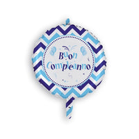 Palloncino Tondo Buon Compleanno Celeste Mylar 45 cm