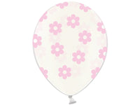 Palloncini 14" Trasparenti con Fiori Rosa Lattice 36 cm