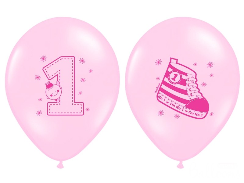 Palloncini 14" Rosa Scarpetta e Numero 1