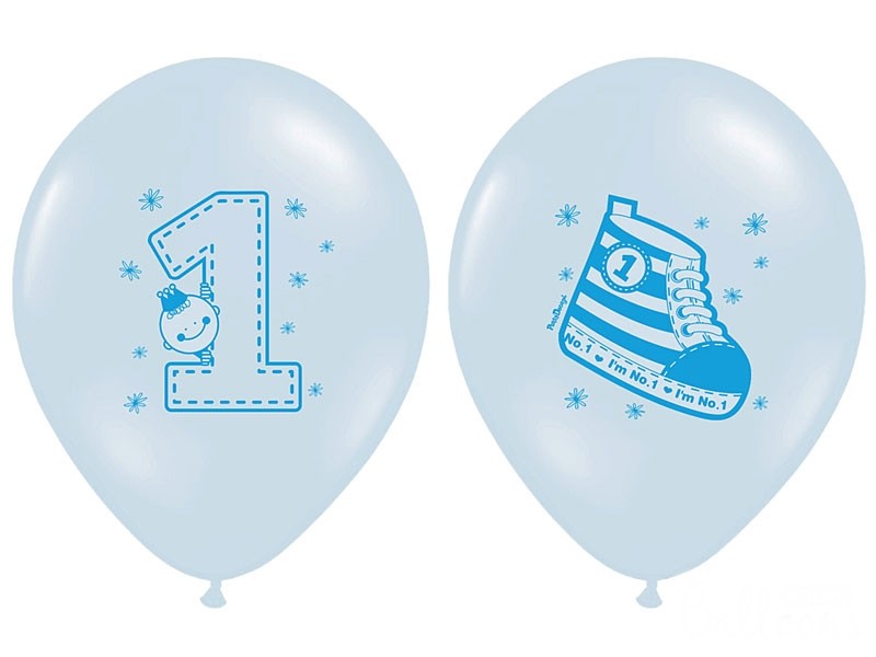 Palloncini 14" Celesti Scarpetta e Numero 1