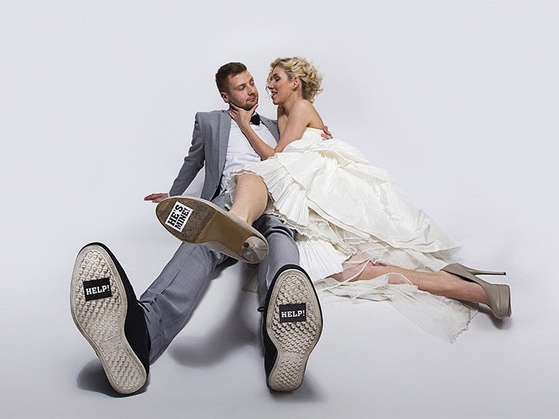 Adesivi Scarpe HELP per Matrimonio