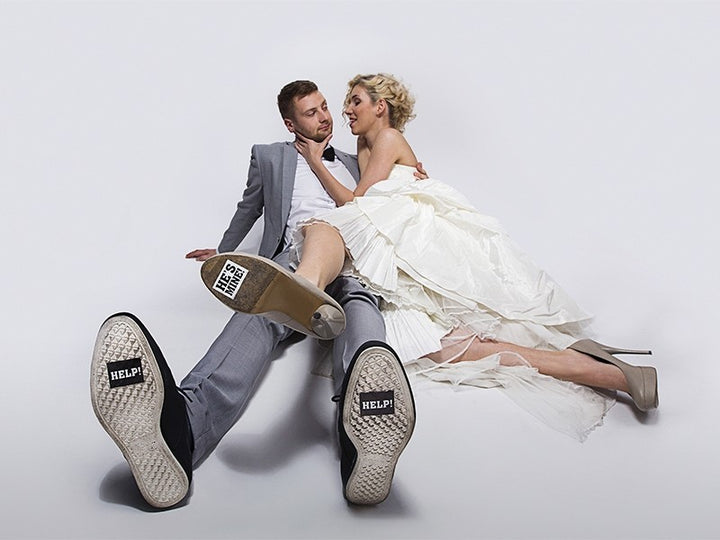 Adesivi Scarpe HELP per Matrimonio