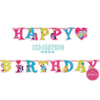 Festone Happy Birthday Little Pony Cartoncino 3 m Multicolor