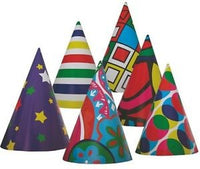 Cappellini di Carta Fantasy Assortiti (10 pz) 16 cm Multicolor