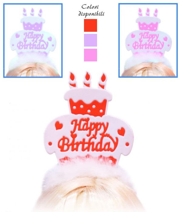 Cerchietto Con Torta Happy Birthday