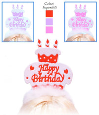 Cerchietto Con Torta Happy Birthday 30 cm Rosso Rosa