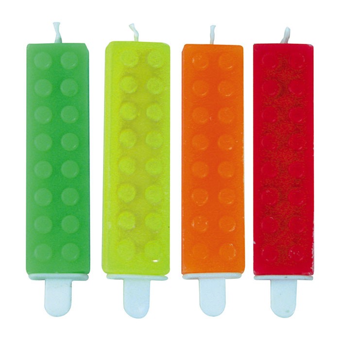 Candeline Mattoncini Assortiti 4 pz