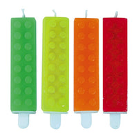 Candeline Mattoncini Assortiti 4 pz 9 cm Giallo Arancio