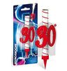 Candela Fontana Luminosa Numero 30 Bianco Rosso