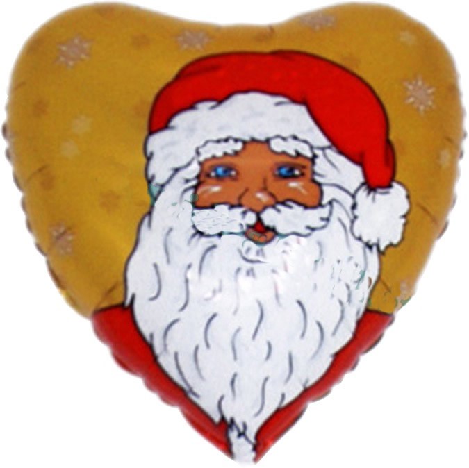 Palloncino Cuore Babbo Natale Oro