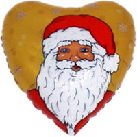 Palloncino Cuore Babbo Natale Oro Mylar
