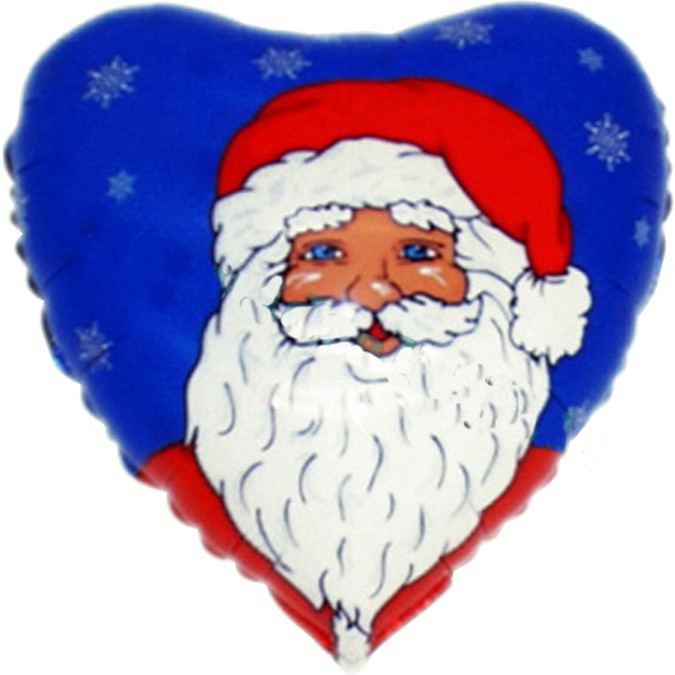 Palloncino Cuore Babbo Natale Blu