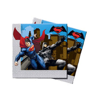 Tovaglioli di Carta Batman e Superman (20 pz) 33 x 33 cm