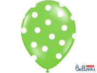 Palloncini 14" Verde Mela a Pois Bianchi Lattice 36 cm