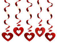 Festone con Cuori Pendenti 60 cm Rosso