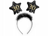 Cerchietto Stelline 30 anni nero 13 cm