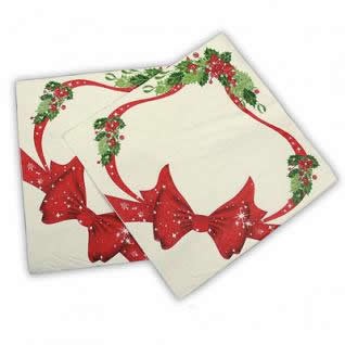 Tovaglioli 33x33 Fiocco di Natale (20 pz)
