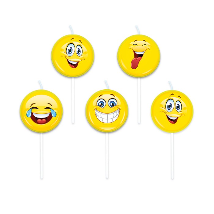 Candeline Picks Emoticons (5 pz)