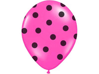 Palloncini 14" Fucsia a Pois Neri Lattice 36 cm