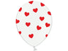 Palloncini 14" con Cuori Rossi Lattice 36 cm Bianco