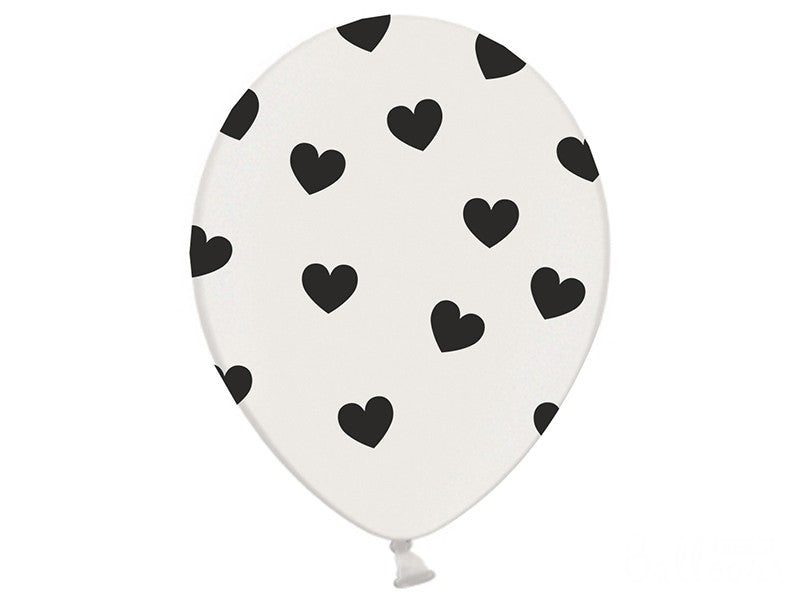 Palloncini 14" con Cuori Neri