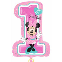 Palloncino Numerone 1° Compleanno Minnie Mouse Mylar 71 cm