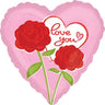 Palloncino Love You con Rose Mylar 45 cm