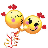Palloncino SuperShape Emoticon Cuori Mylar 91 cm