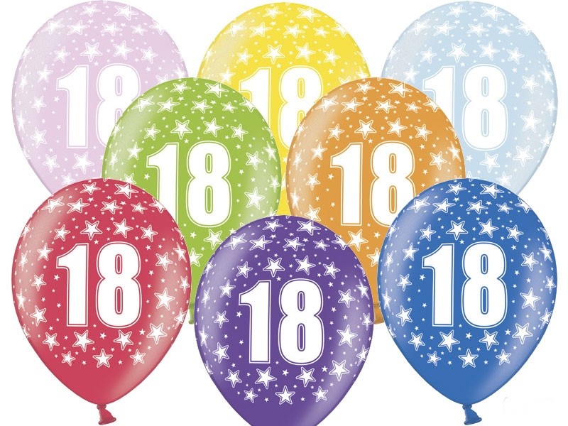 Palloncini 14" Multicolor Numero 18