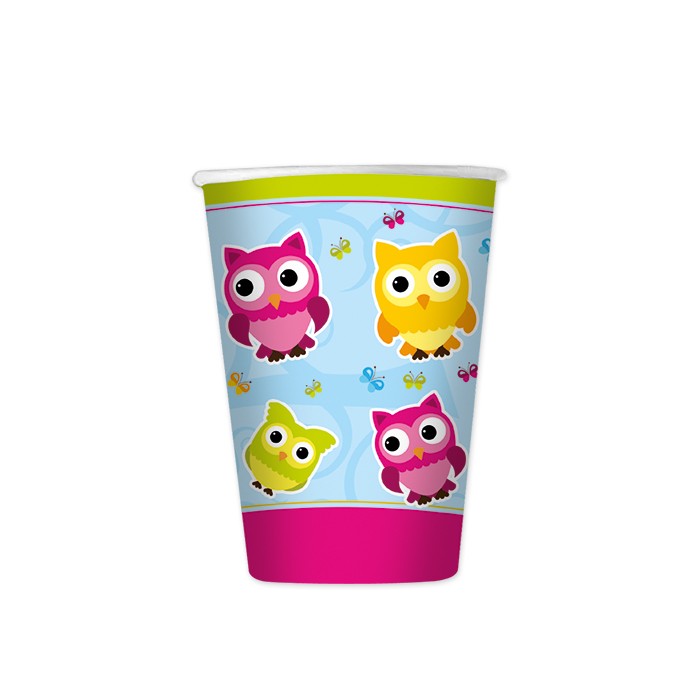 Bicchieri Con Gufetti da 200 ml (8 pz)
