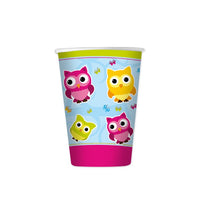 Bicchieri Con Gufetti da 200 ml (8 pz) Cartoncino Multicolor