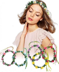 Coroncina Floreale Margherite Plastica Multicolor Bianco