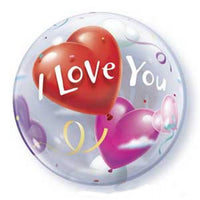 Palloncino Mylar Bubble I Love You da 22" 56 cm Trasparente