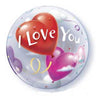 Palloncino Mylar Bubble I Love You da 22" 56 cm Trasparente