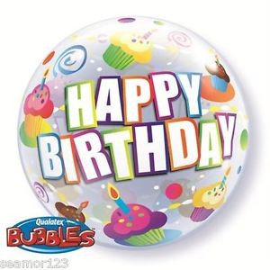 Palloncino Mylar Bubble Happy Birthday Cupcake da 22"